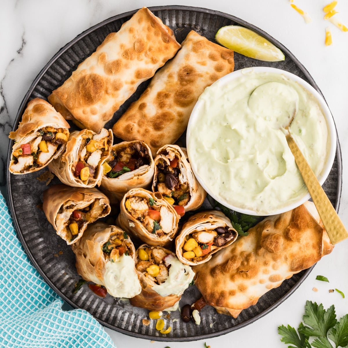 Homemade Southwestern Egg Rolls with Irresistible Avocado Dip